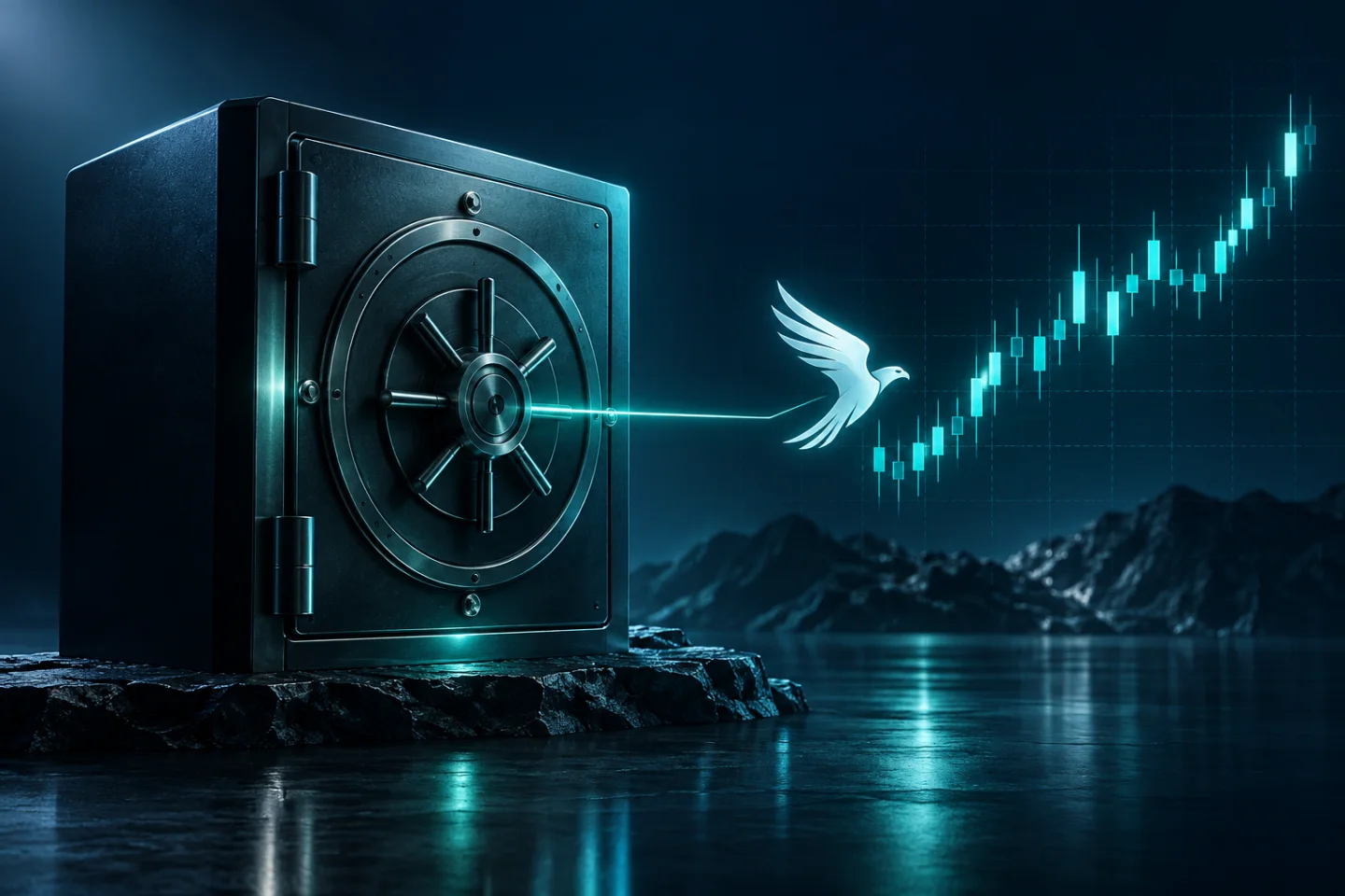 Your own account shown as a keyed vault with the robot outside it